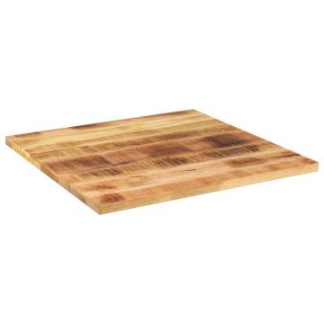  Table Top 70x70x3.8 cm Square Solid Wood Rough Mango