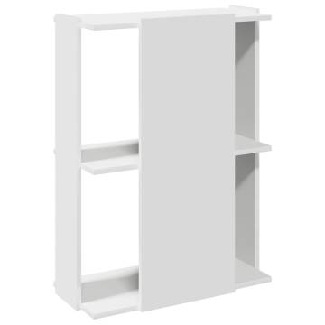  Bookcase 3-Tier White 60x30x80 cm Engineered Wood