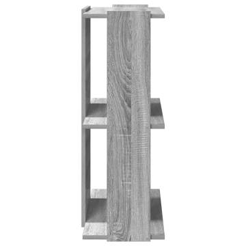  Bookcase 3-Tier Grey Sonoma 60x30x80 cm Engineered Wood