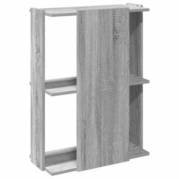  Bookcase 3-Tier Grey Sonoma 60x30x80 cm Engineered Wood