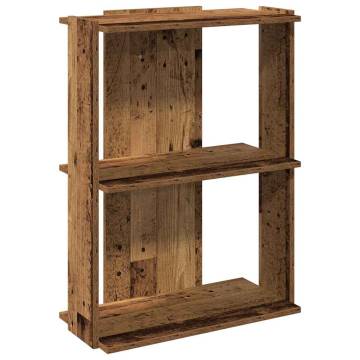  Bookcase 3-Tier Old Wood 60x30x80 cm Engineered Wood