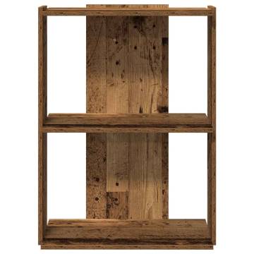  Bookcase 3-Tier Old Wood 60x30x80 cm Engineered Wood