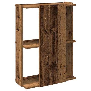  Bookcase 3-Tier Old Wood 60x30x80 cm Engineered Wood