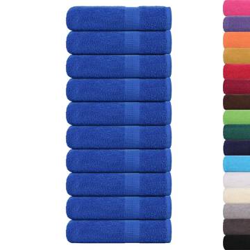  Bath Towels 10 pcs Blue 100x150 cm 360 gsm 100% Cotton