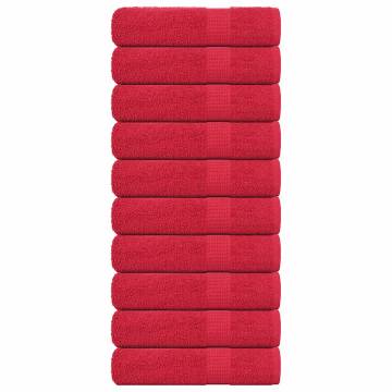  Shower Towels 10 pcs Red 70x140 cm 360 gsm 100% Cotton