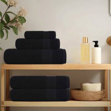  Hand Towels 2 pcs Black 50x100 cm 360 gsm 100% Cotton