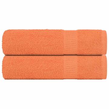  Hand Towels 2 pcs Orange 50x100 cm 360 gsm 100% Cotton