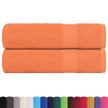  Hand Towels 2 pcs Orange 50x100 cm 360 gsm 100% Cotton