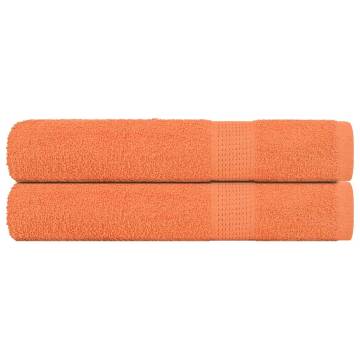  Towels 2 pcs Orange 100x200 cm 360 gsm 100% Cotton