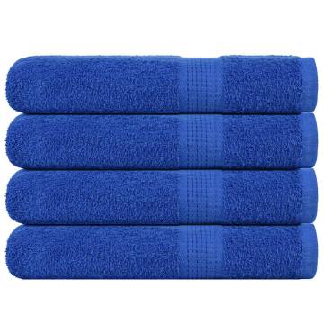  Towels 4 pcs Blue 100x200 cm 360 gsm 100% Cotton