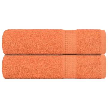  Bath Towels 2 pcs Orange 100x150 cm 360 gsm 100% Cotton