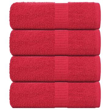  Guest Towels 4 pcs Red 30x50 cm 360 gsm 100% Cotton