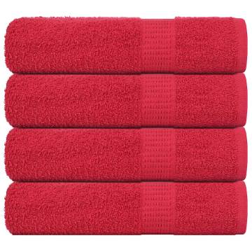  Shower Towels 4 pcs Red 70x140 cm 360 gsm 100% Cotton