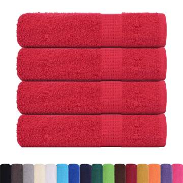  Shower Towels 4 pcs Red 70x140 cm 360 gsm 100% Cotton