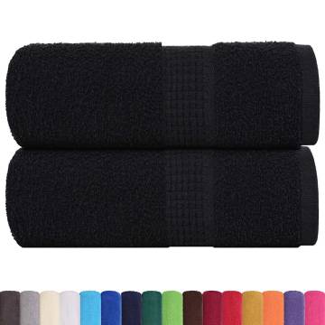  Guest Towels 2 pcs Black 30x50 cm 360 gsm 100% Cotton