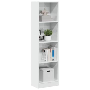  Bookcase High Gloss White 40x24x143 cm Engineered Wood