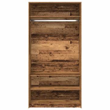  Wardrobe Old Wood 100x50x200 cm Engineered Wood