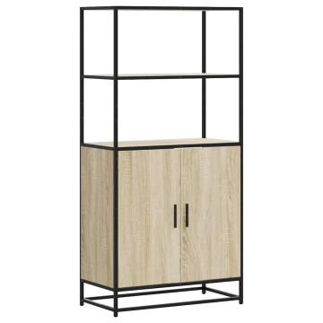  Highboard Sonoma Oak 68x35x139 cm Engineered Wood and Metal