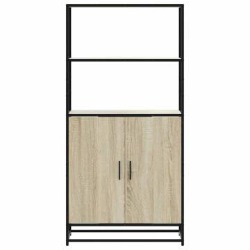  Highboard Sonoma Oak 68x35x139 cm Engineered Wood and Metal