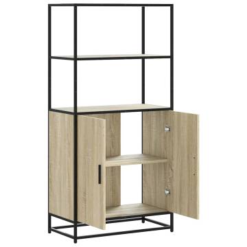  Highboard Sonoma Oak 68x35x139 cm Engineered Wood and Metal