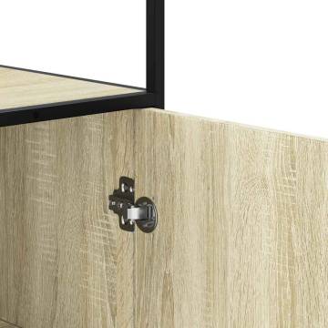  Highboard Sonoma Oak 68x35x139 cm Engineered Wood and Metal