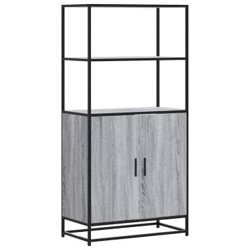  Highboard Grey Sonoma 68x35x139 cm Engineered Wood and Metal