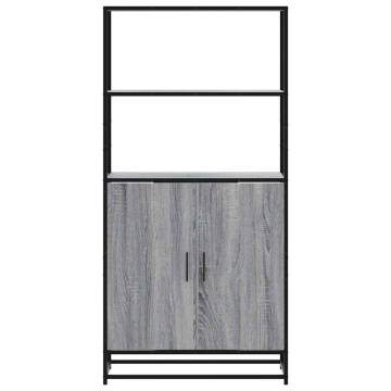  Highboard Grey Sonoma 68x35x139 cm Engineered Wood and Metal