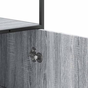  Highboard Grey Sonoma 68x35x139 cm Engineered Wood and Metal