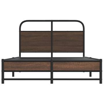  Bed Frame without Mattress 120x190 cm Brown Oak Engineered Wood