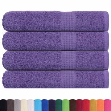  Towels 4 pcs Purple 100x200 cm 360 gsm 100% Cotton