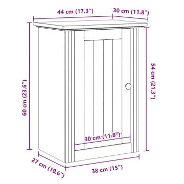  Bathroom Wall Cabinet BODO White and Brown 44x30x60 cm