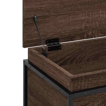  Storage Box with Lid Brown Oak 60x40x51.5 cm Engineered Wood