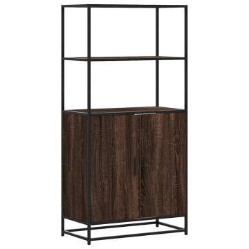  Highboard Brown Oak 68x35x139 cm Engineered Wood and Metal