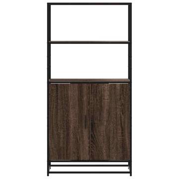  Highboard Brown Oak 68x35x139 cm Engineered Wood and Metal