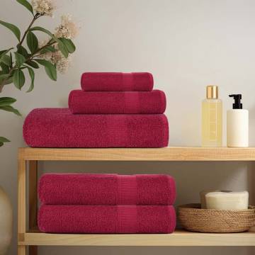  Bath Towels 10 pcs Bordeaux 100x150 cm 360 gsm 100% Cotton