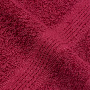  Bath Towels 10 pcs Bordeaux 100x150 cm 360 gsm 100% Cotton