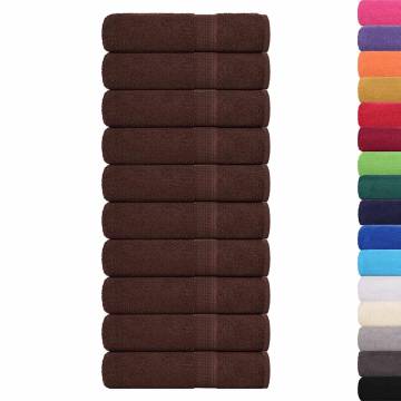  Shower Towels 10 pcs Brown 70x140 cm 360 gsm 100% Cotton