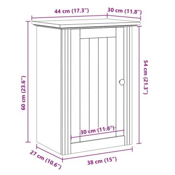  Bathroom Wall Cabinet BODO White 44x30x60 cm