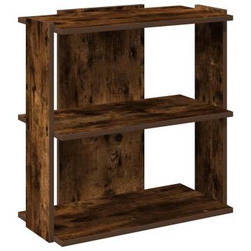  Bookcase 3-Tier Smoked Oak 60x30x60 cm Engineered Wood