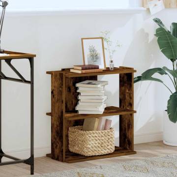  Bookcase 3-Tier Smoked Oak 60x30x60 cm Engineered Wood