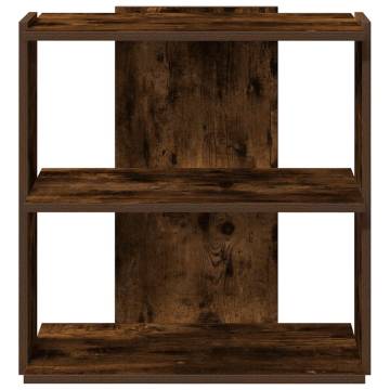  Bookcase 3-Tier Smoked Oak 60x30x60 cm Engineered Wood