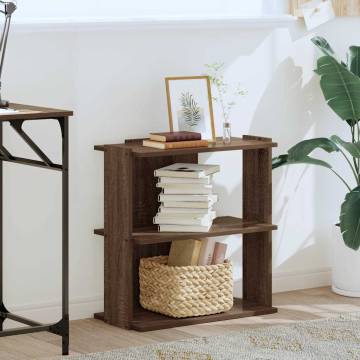  Bookcase 3-Tier Brown Oak 60x30x60 cm Engineered Wood