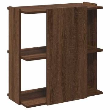  Bookcase 3-Tier Brown Oak 60x30x60 cm Engineered Wood