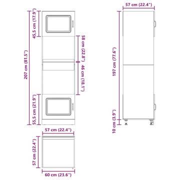  Oven Cabinets 2 pcs Lucca Smoked Oak Engineered Wood