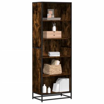  Bookcase Smoked Oak 60x35x170.5 cm Engineered Wood