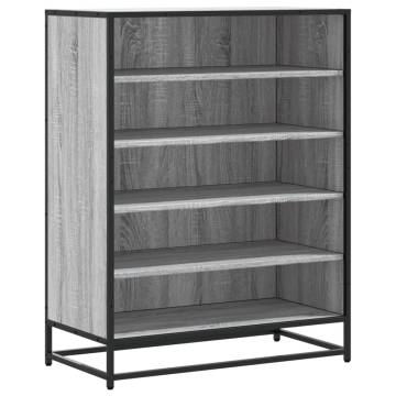  Shoe Cabinet Grey Sonoma 75x38x97.5 cm Engineered Wood and Metal