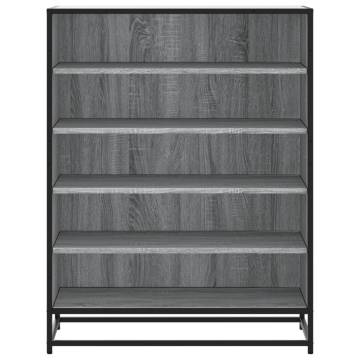  Shoe Cabinet Grey Sonoma 75x38x97.5 cm Engineered Wood and Metal