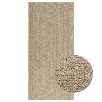  Rug ZIZUR Beige 100x200 cm Jute Look Indoor and Outdoor