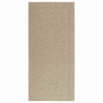  Rug ZIZUR Beige 100x200 cm Jute Look Indoor and Outdoor