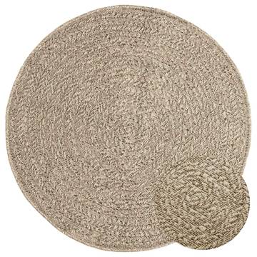  Rug ZIZUR Beige Ø 90 cm Jute Look Indoor and Outdoor